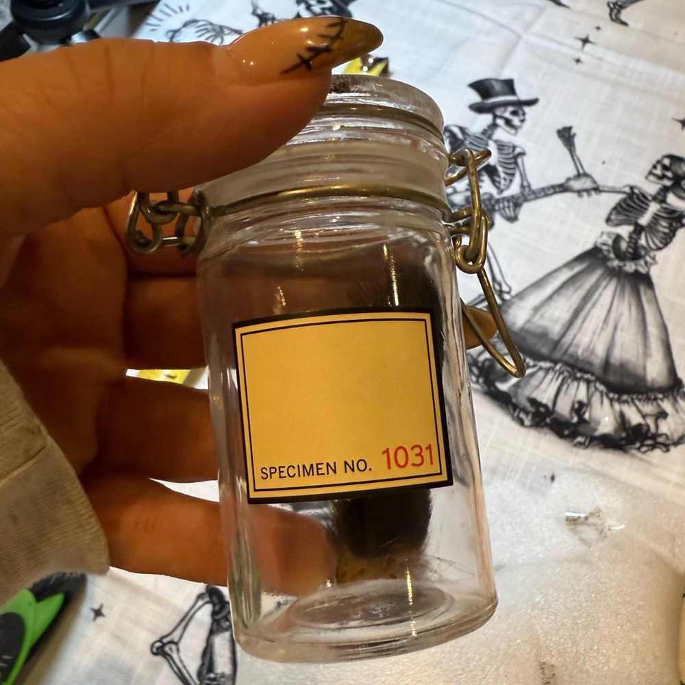 Clear Glass Specimen Jar with Metal Clasp